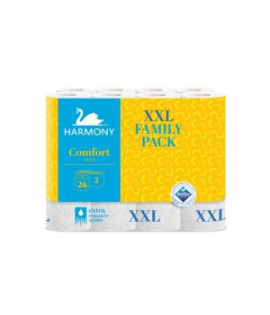 Toaletný papier 2-vrstvový Harmony Comfort biely recykel 24 ks 
