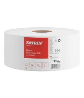 Toaletný papier 2-vrstvový KATRIN Plus Gigant Toilet S2 18 cm, celulóza, návin 100 m 