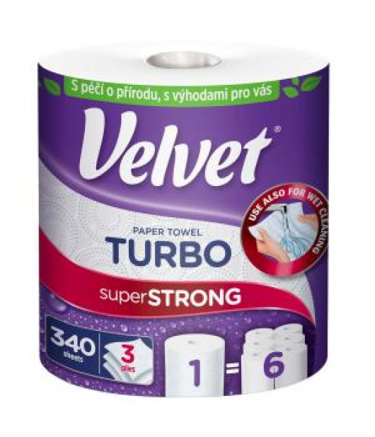 Kuchynské utierky 3-vrstvové Velvet Turbo 1ks, 75,82m 