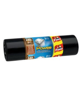 Vrecia zaväzovacie FINO Power 240 ℓ, 45 mic., 120 x 150 cm, čierne (8 ks) 