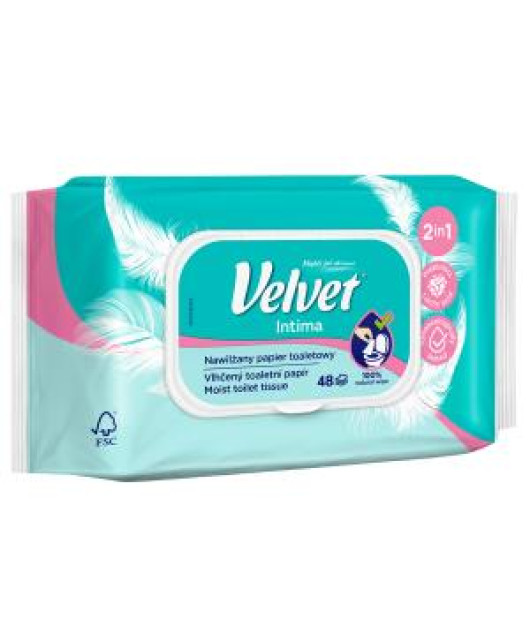 Vlhčený toaletný papier Velvet Intima 48ks 