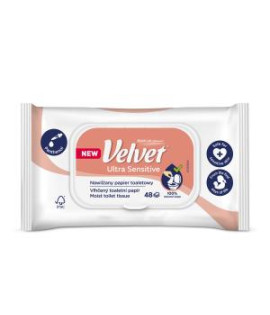 Vlhčený toaletný papier VELVET Ultra sensitive 48 ks 