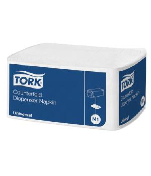 Papierové servítky 1-vrstv. TORK Counterfold biele N1, 30x33cm, 300 ks 