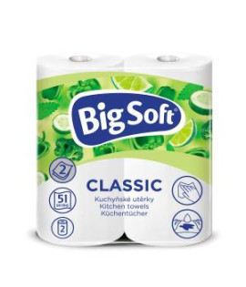 Kuchynské utierky 2-vrstvové Big Soft Classic 2ks, 10,5m 