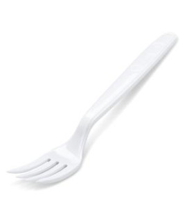 Vidličky plastové znovu použiteľné biele 18,5 cm (50 ks) 