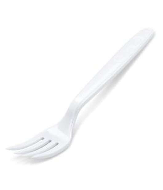 Vidličky plastové znovu použiteľné biele 18,5 cm (50 ks) 