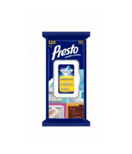 Vlhčené utierky PRESTO univerzálne 120ks 