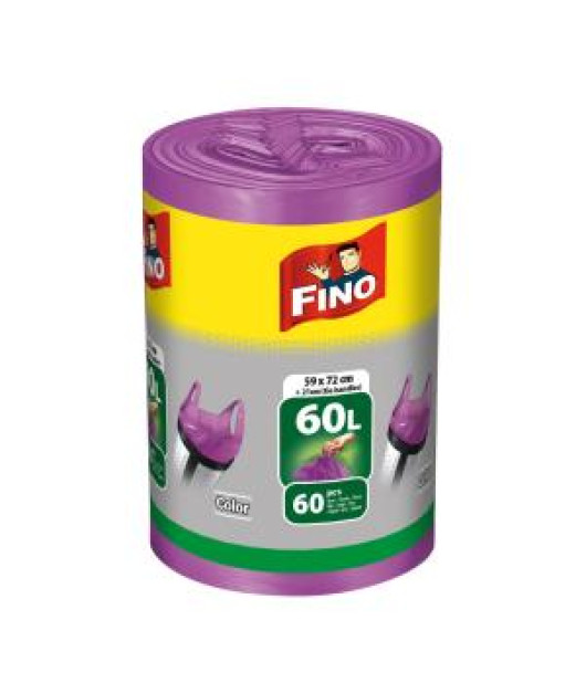 Vrecia zaväzovacie FINO Color 60 ℓ, 13 mic., 59 x 72 cm, fialové (60 ks) 