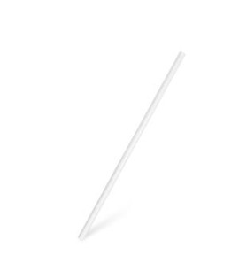 Slamky papierové rovné, biele 20 cm, Ø 6 mm (100 ks) 