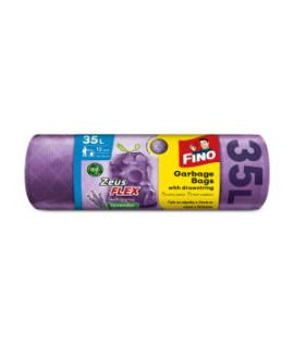Vrecia zaťahovacie FINO Zeus FLEX AROMATIC 35 ℓ, 28 mic. 53 x 59 cm, fialové (12 ks) 