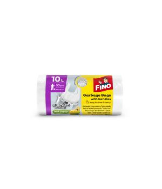 Vrecia zaväzovacie s ušami FINO Premium aromatic 10 ℓ, 6 mic., 36 x 44 cm, biele (50 ks) 