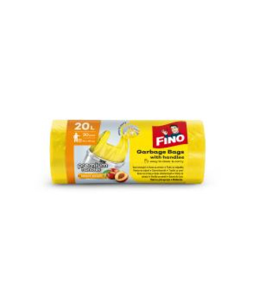 Vrecia zaväzovacie s ušami FINO Premium aromatic 20 ℓ, 7 mic., 44 x 50 cm, žlté (30 ks) 
