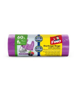 Vrecia zaväzovacie s ušami FINO Premium aromatic 60 ℓ, 14 mic., 59 x 72 cm, fialové (15 ks) 