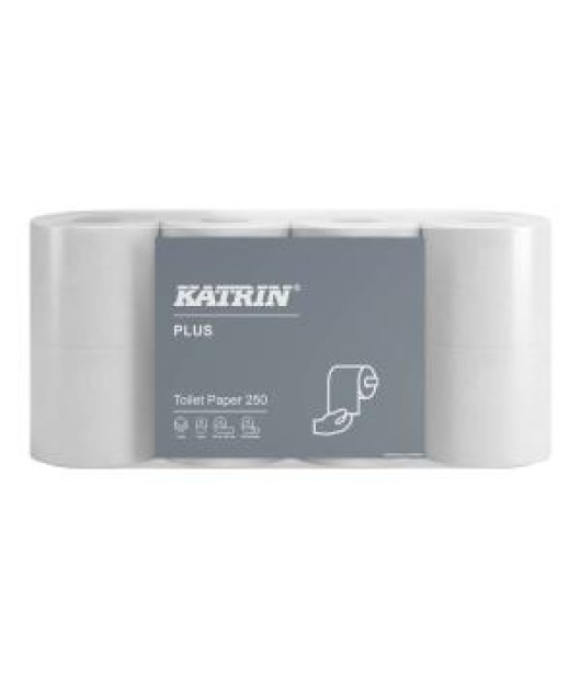 Toaletný papier 3-vrstvový KATRIN Plus 250, návin 28,75 m (8ks) 