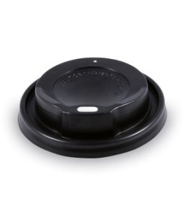 Viečko vypuklé čierne pre pohár Ø 80 mm (100 ks) 