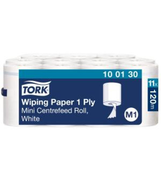 Papierové utierky v roliach TORK Advanced Centerfeed mini biele M1, návin 120 m (11 ks) 