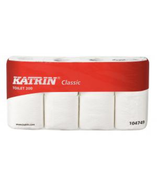 Toaletný papier 2-vrstvový KATRIN Classic Toilet 200, návin 23 m (8 ks) 