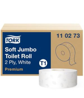 Toaletný papier 2-vrstvový jemný TORK Premium Jumbo biely T1, 6 ks 