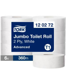 Toaletný papier 2-vrstv. TORK Jumbo 26 cm, návin 360 m, biely T1 (6 ks) 