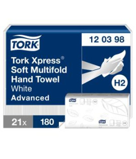 Papierové utierky skladané jemné ZZ 2-vrstv. TORK Xpress Multifold H2 (21 bal.) 