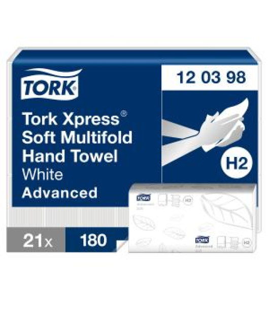 Papierové utierky skladané jemné ZZ 2-vrstv. TORK Xpress Multifold H2 (21 bal.) 