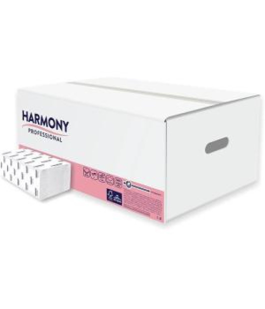 Papierové utierky Harmony skladané V-fold 2-vrstvové, celulóza, biele (20bal.) 