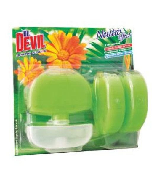 Dr. Devil závesný WC gél 3 x 55 ml - Spring Jungle 