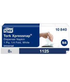 Papierové servítky 1-vrstv. TORK Xpressnap Snack. biele N4 (8x1125ks) 