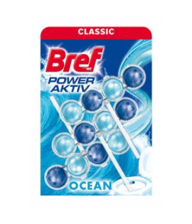 Bref Power Aktiv WC závesný blok tuhý 3 x 50 g Oceán 
