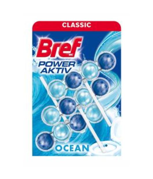 Bref Power Aktiv WC závesný blok tuhý 3 x 50 g Oceán 