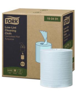Papierové utierky v rolke 1-vrstv. 60m TORK Low-Lint tyrkysové W10, 4ks 