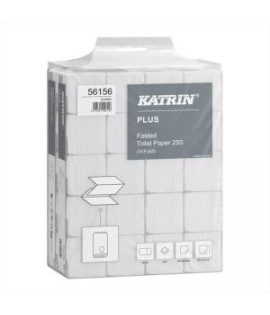 Toaletný papier 2-vrstvový skladaný KATRIN Plus 40x250ks 