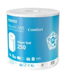 Papierové utierky v rolke 2 -vrstvové VELVET CARE 100% celulóza 250m (2ks) 