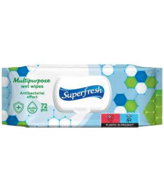 Vlhčené obrúsky Superfresh antibakteriálne 72ks 