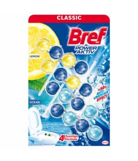 Bref WC závesný blok tuhý 4 x 50 g lemon ocean 