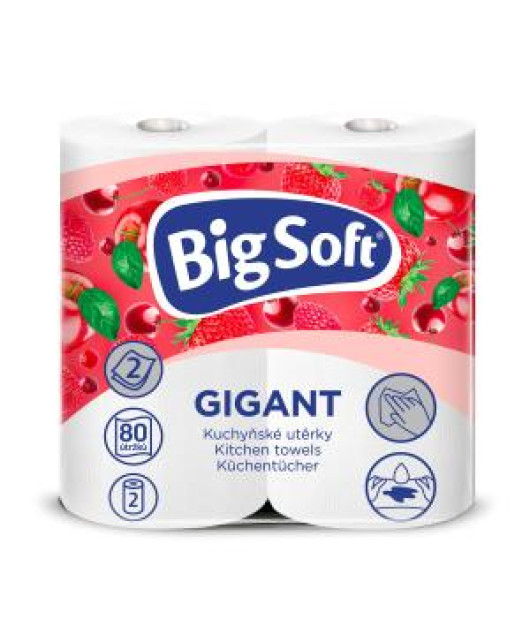Kuchynské utierky 2-vrstvové Big Soft Gigant 2ks, 16,4m 