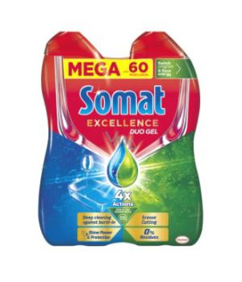 Somat gél do umývačky riadu Excellent Anti-Grease Duo 2× 540 ml, 60 dávok 