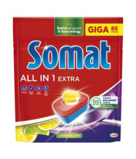 Somat tablety do umývačky riadu AiO Extra GIGA Lemon 85 kusov 