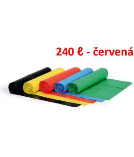Vrece 240 ℓ 80 mic. 100 x 125 cm, HDPE červené (1ks) 