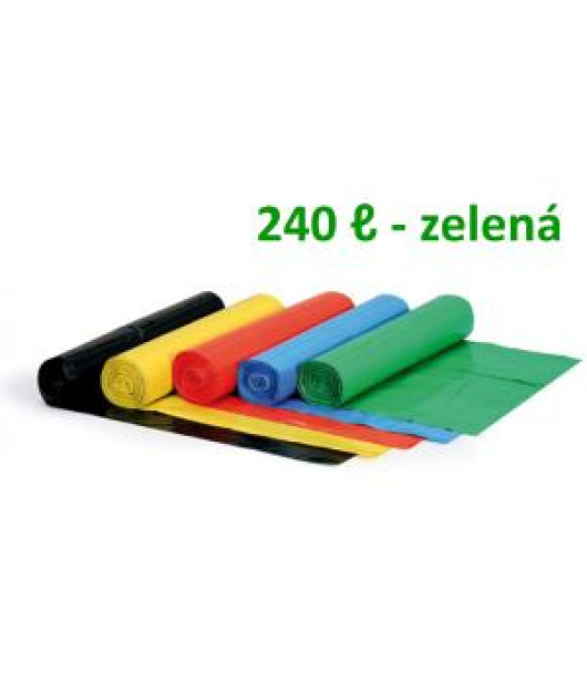 Vrece 240 ℓ 80 mic. 100 x 125 cm, HDPE zelené (1ks) 