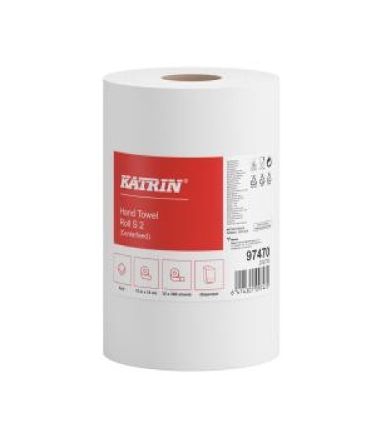 Papierové utierky v rolke 2-vrstvové KATRIN S2 návin 75 m 