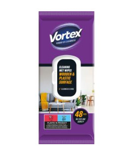 Vlhčené utierky VORTEX na drevené povrchy, 48 ks 