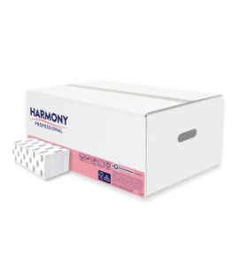 Papierové utierky skladané ZZ 2-vrstvové HARMONY professional, 100% celulóza, biele (20 bal.) 