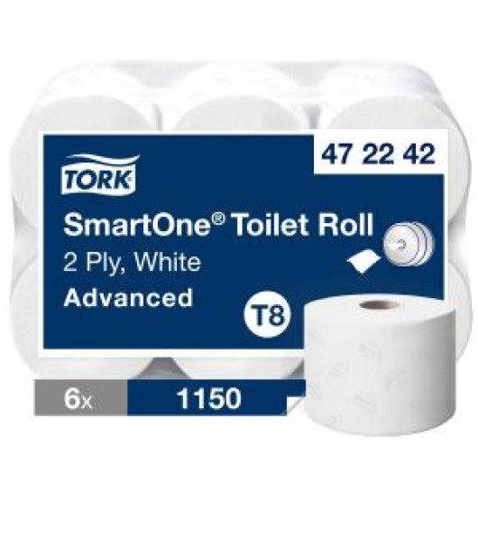 Toaletný papier 2-vrstv. TORK SmartOne biely T8 (6 ks) 
