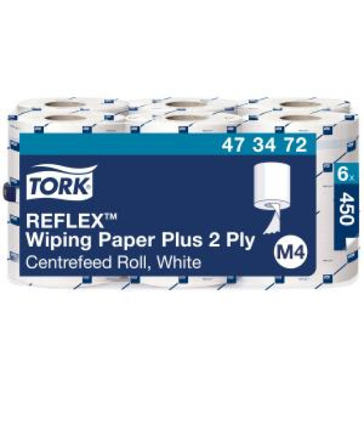 Papierové utierky so stred. odvíjaním 2-vrstv. TORK Reflex Midi biele M4, návin 150,75 m ( 6 ks) 