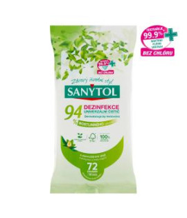 Sanytol čistiace utierky 94 % rastlinného pôvodu 72ks 