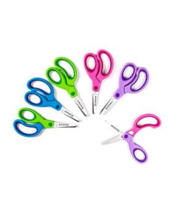Detské nožnice DONAU Soft Grip okrúhlá čepeľ, 13 cm, mix farieb, displej 30 ks 