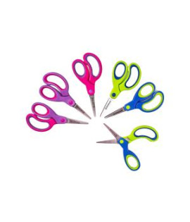 Detské nožnice DONAU Soft Grip ostrá čepeľ, 13 cm, mix farieb, displej 30 ks 