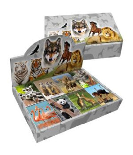 Miniblok DONAU Divé zvieratá, 3D, 40 listov, 6,4x8,25cm, mix motívov, display 80 ks 