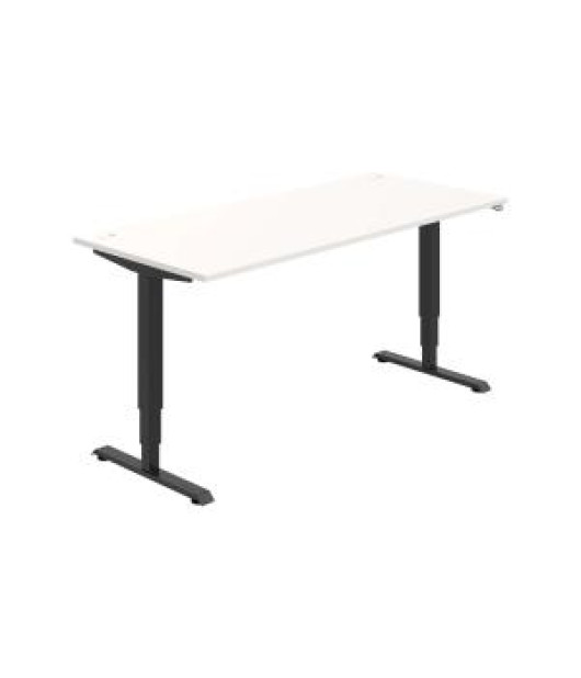 Pracovný stôl RUN, ZO, 3S, 180x64,5-130,5x80 cm, biela/čierna 